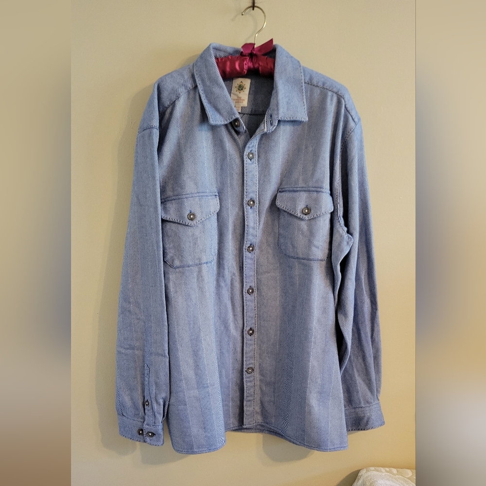 The Territory Ahead Light Blue Demin Looking Shirt Jacket Heavy Weight NEW